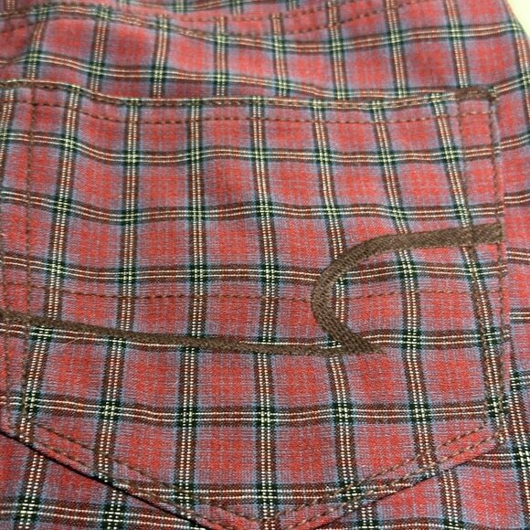 American Eagle Outfitters Hi-Rise Mini Skirt Plaid Maroon Black SZ 00 Preppy - Picture 9 of 11